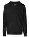 Hooded Sweater Neutral Unisex With Zip Zwart